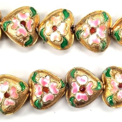 ENAMEL HEART 16MM GOLD